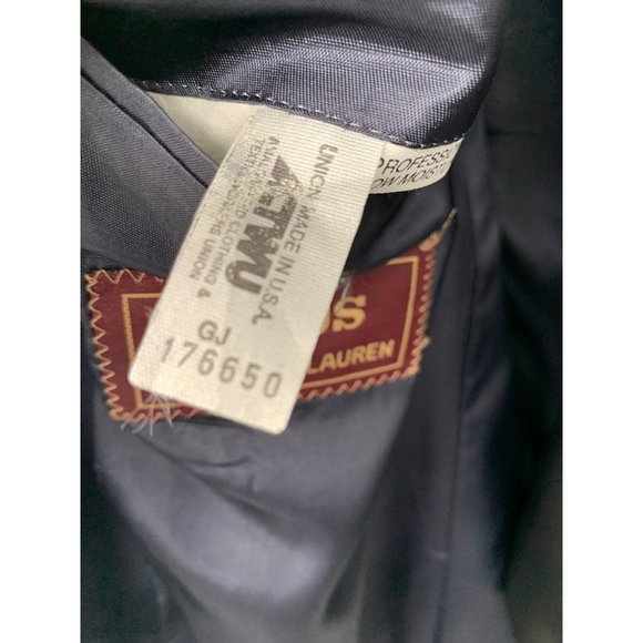 Vintage Chaps by Ralph Lauren Mens XL Navy Blazer Gold Tone Buttons 2 Button Clo - Picture 7 of 11